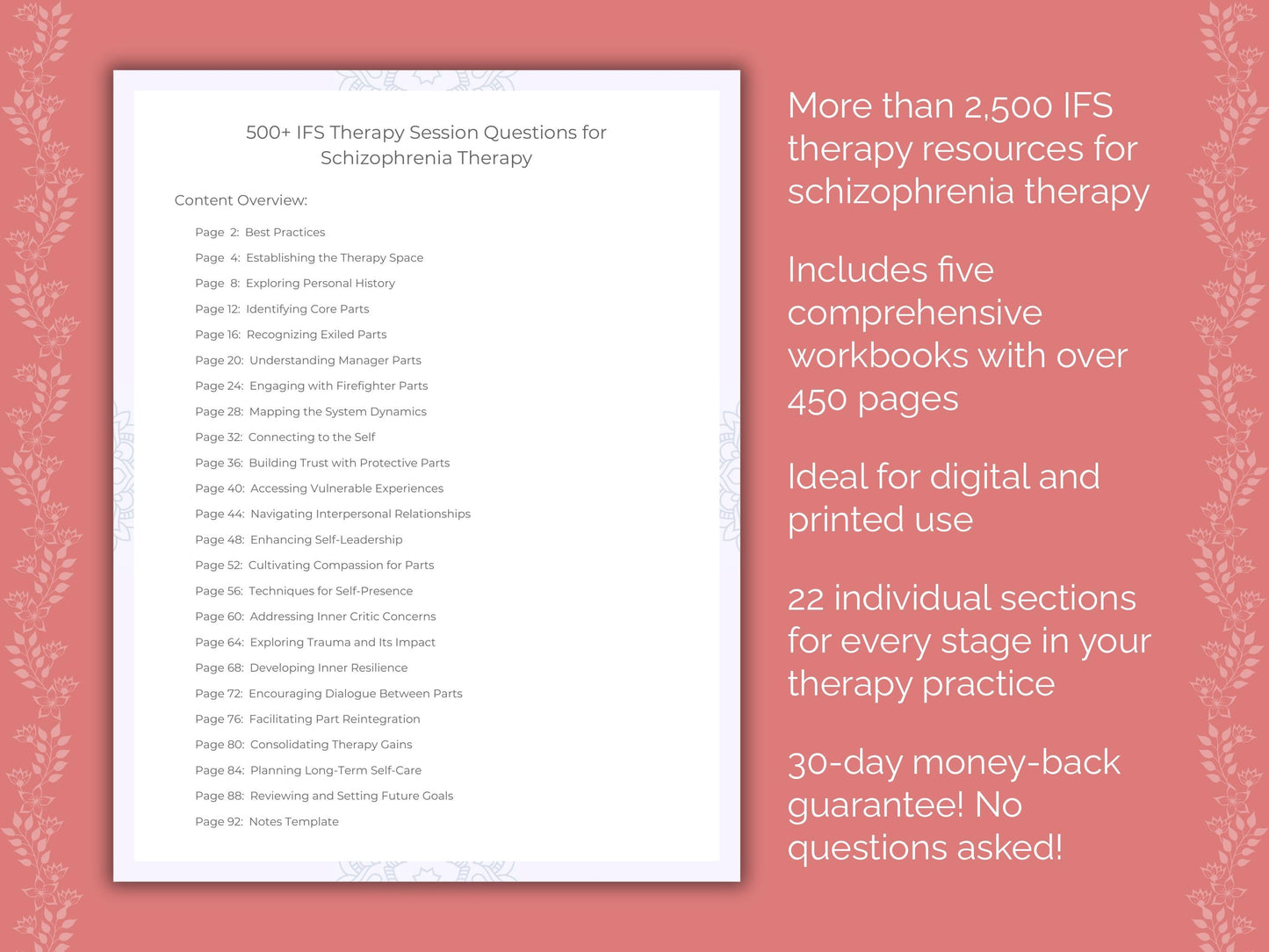 Schizophrenia Internal Family Systems (IFS) Therapist Worksheets