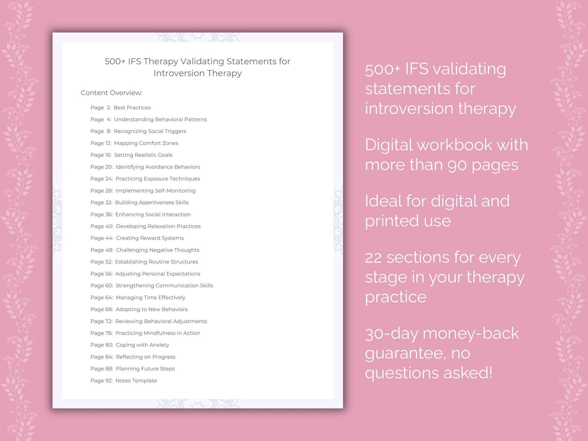 Introversion Internal Family Systems (IFS) Therapist Worksheets
