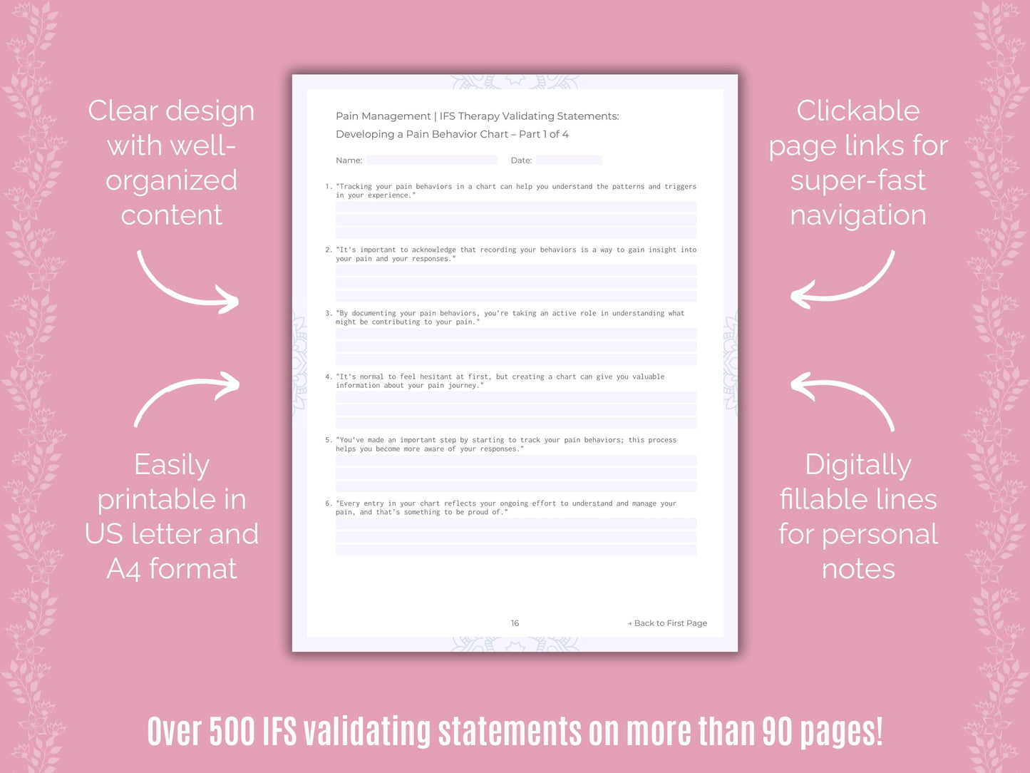 Pain Management Internal Family Systems (IFS) Counseling Templates