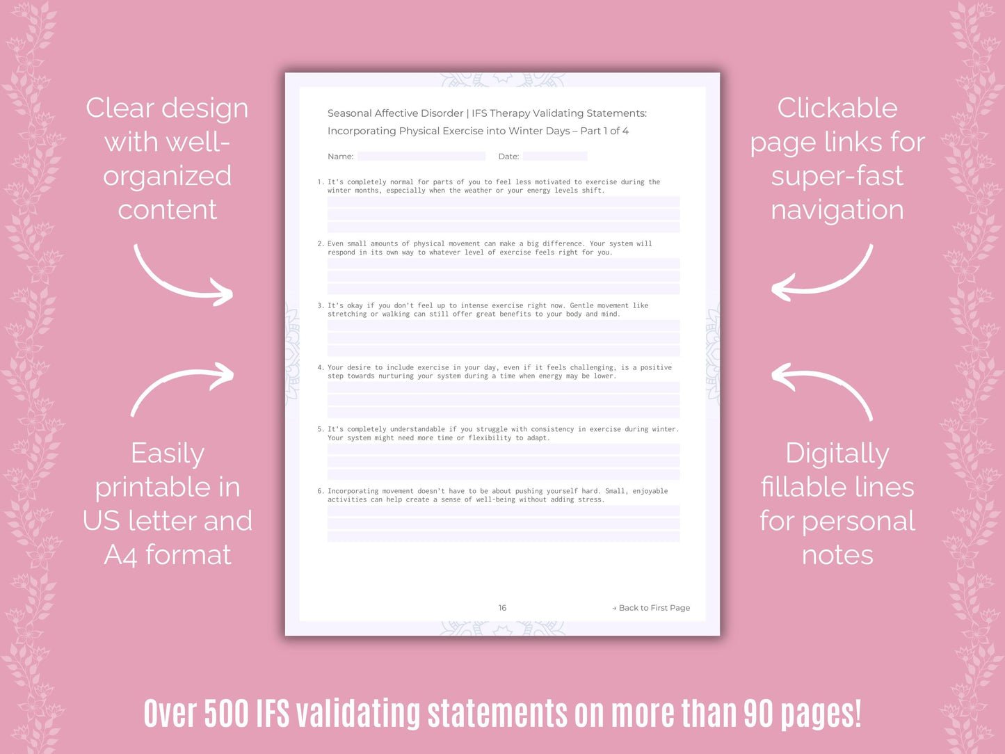 Seasonal Affective Disorder Internal Family Systems (IFS) Counseling Templates
