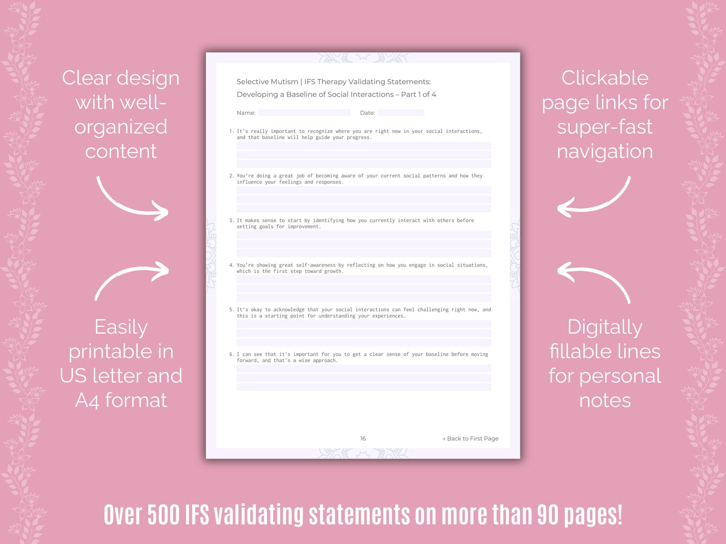 Selective Mutism Internal Family Systems (IFS) Counseling Templates