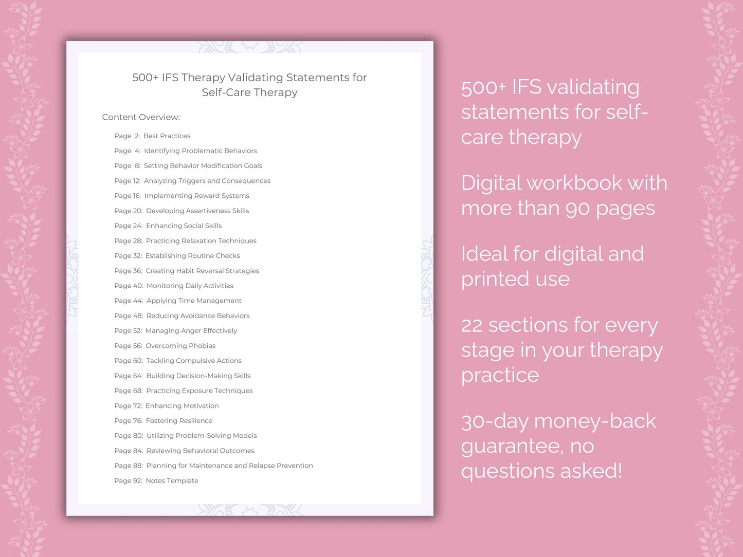 Self-Care Internal Family Systems (IFS) Therapist Worksheets