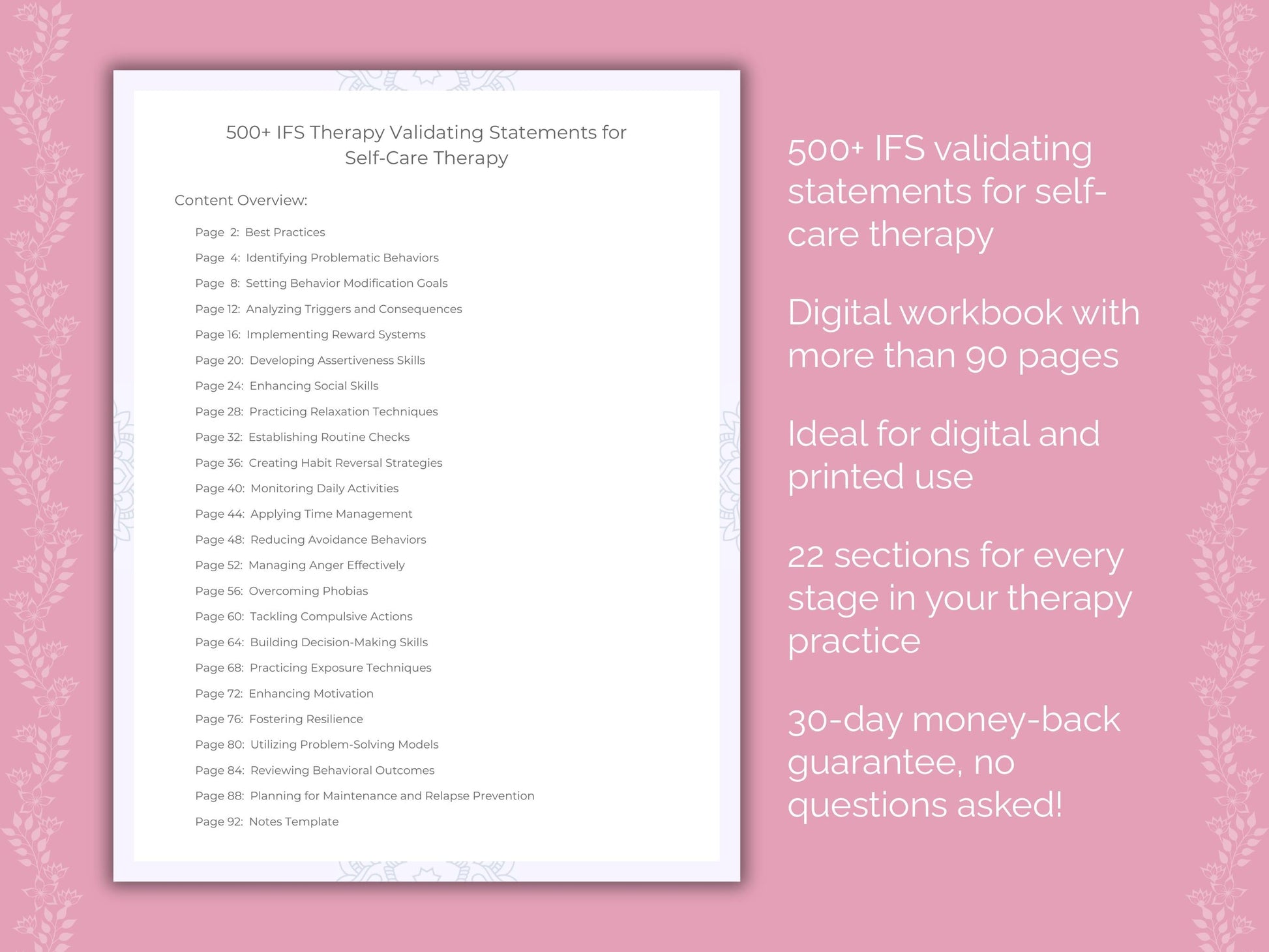 Self-Care Internal Family Systems (IFS) Therapist Worksheets