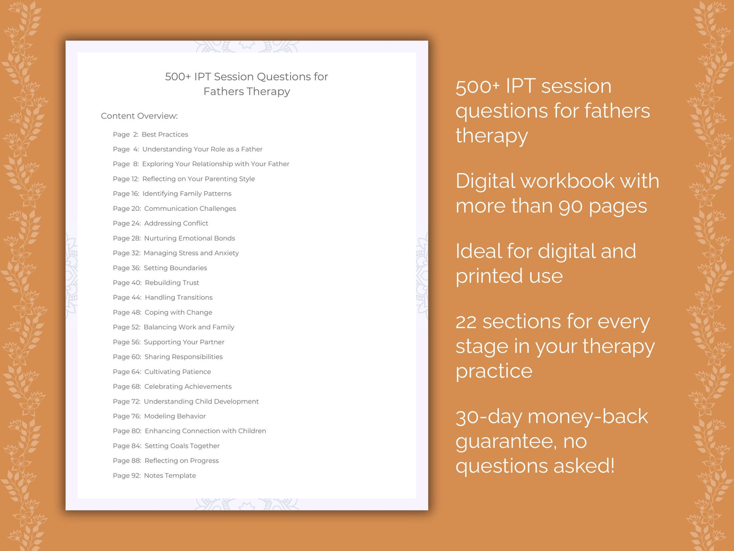 Fathers Interpersonal Therapy (IPT) Therapist Worksheets