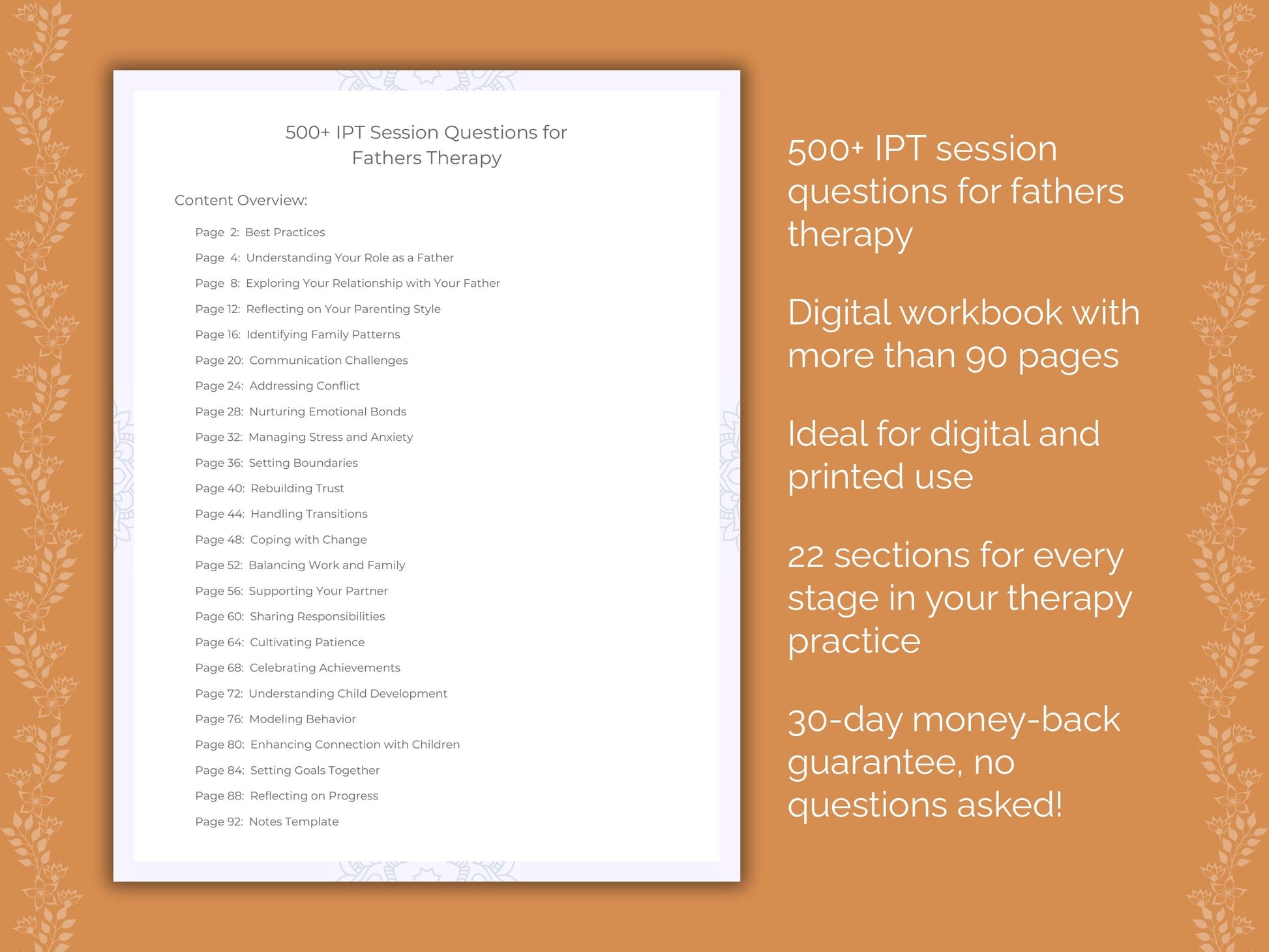 Fathers Interpersonal Therapy (IPT) Therapist Worksheets