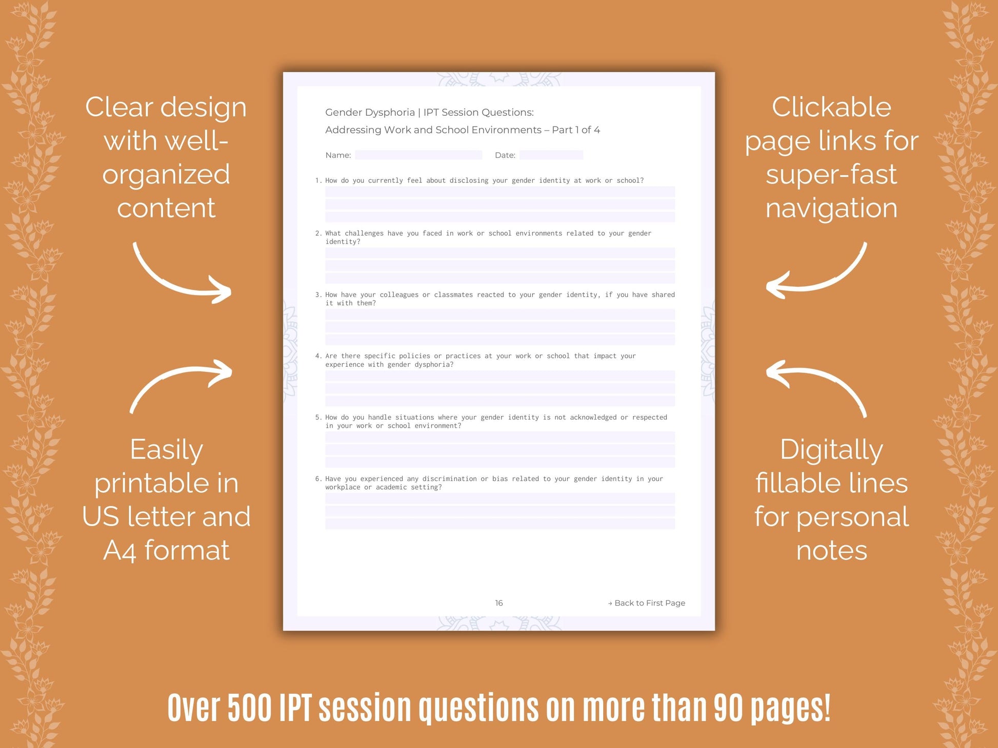 Gender Dysphoria Interpersonal Therapy (IPT) Counseling Templates