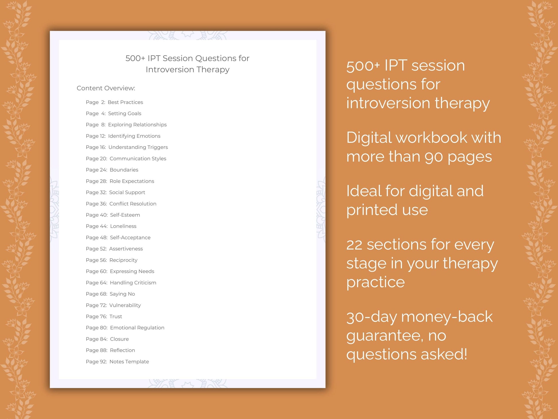 Introversion Interpersonal Therapy (IPT) Therapist Worksheets