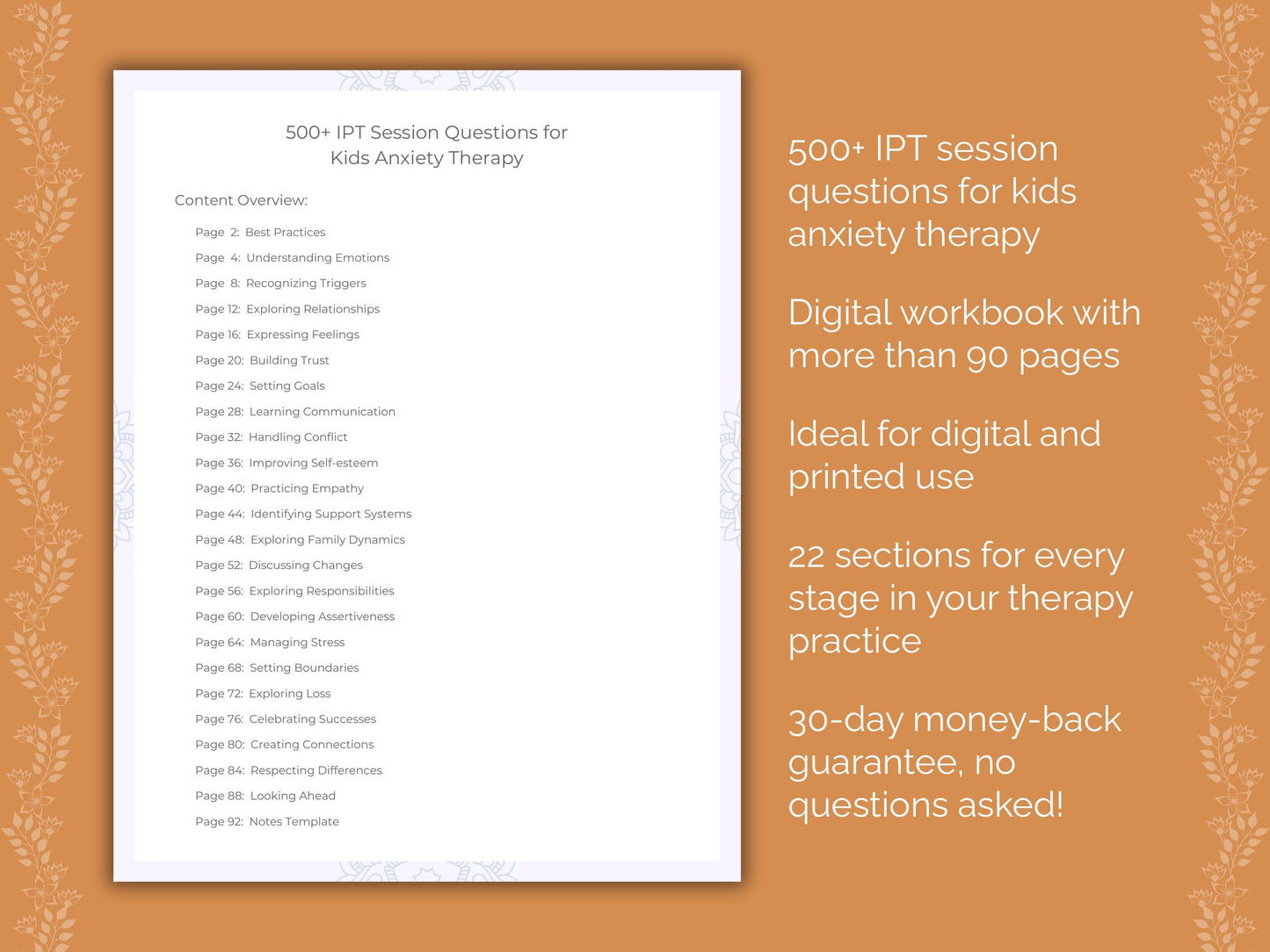 Kids Anxiety Interpersonal Therapy (IPT) Therapist Worksheets