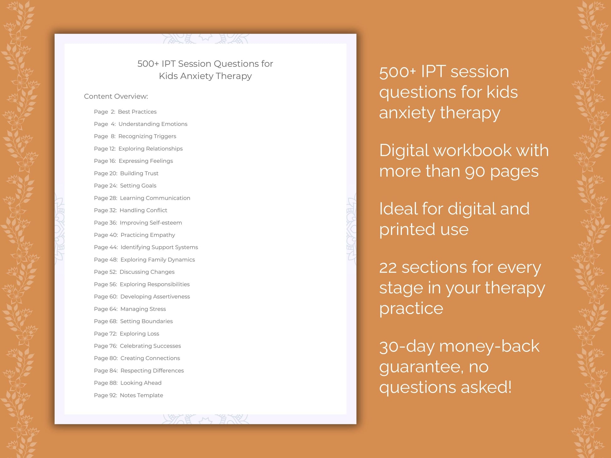Kids Anxiety Interpersonal Therapy (IPT) Therapist Worksheets
