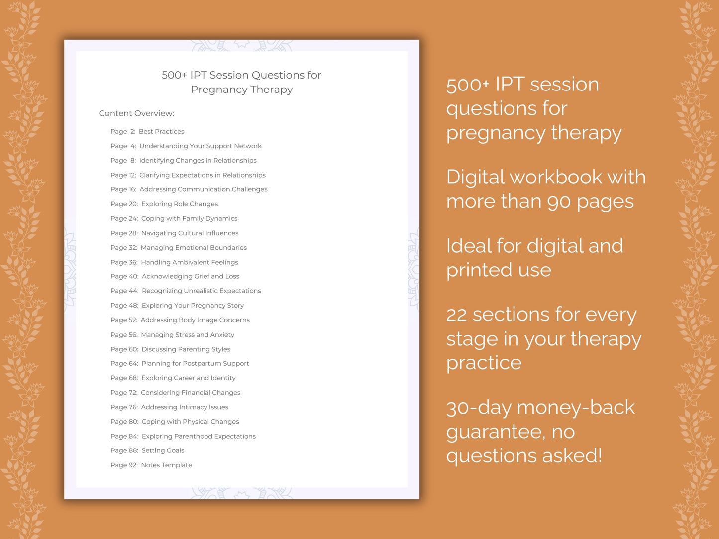 Pregnancy Interpersonal Therapy (IPT) Therapist Worksheets