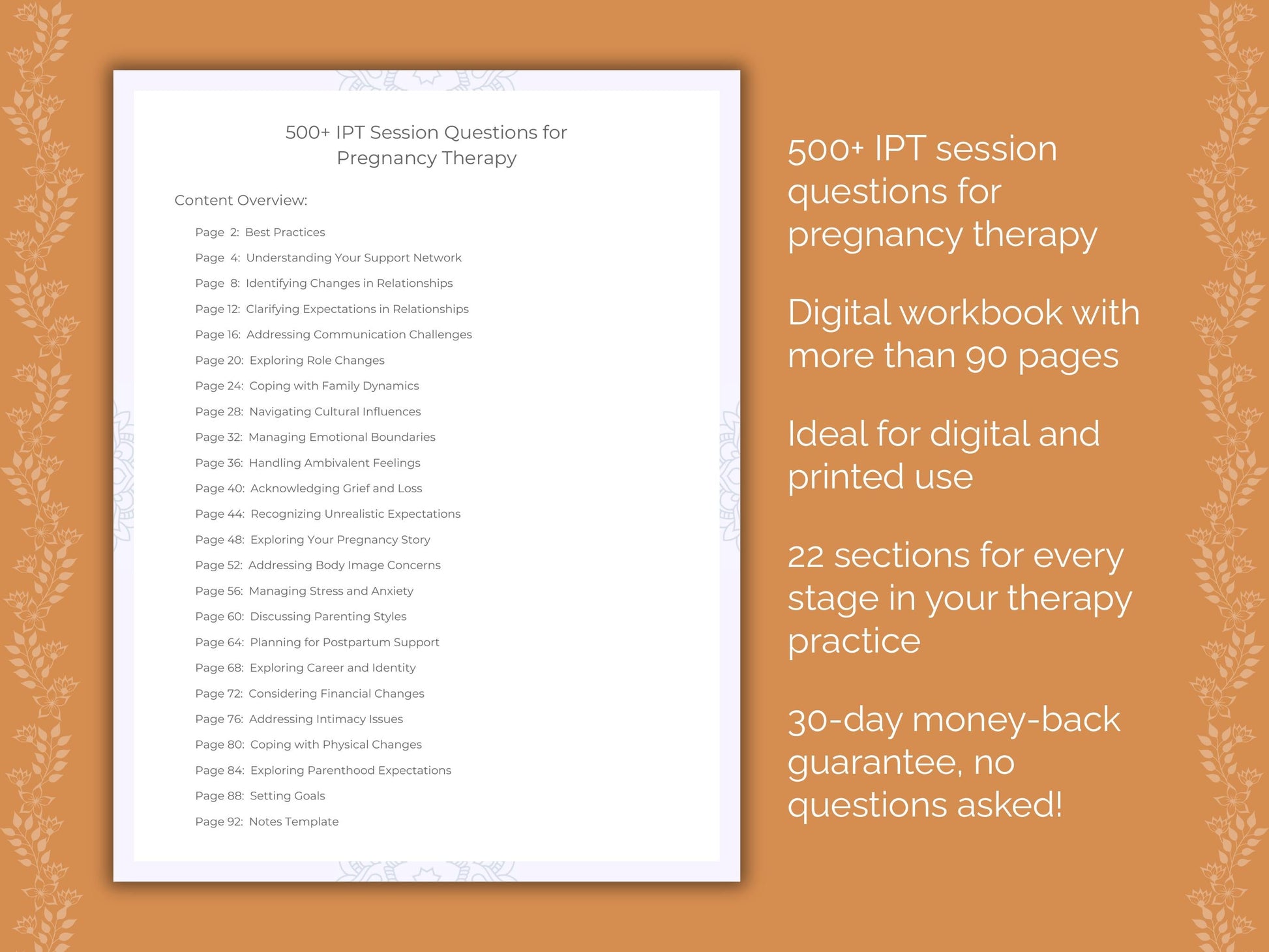 Pregnancy Interpersonal Therapy (IPT) Therapist Worksheets