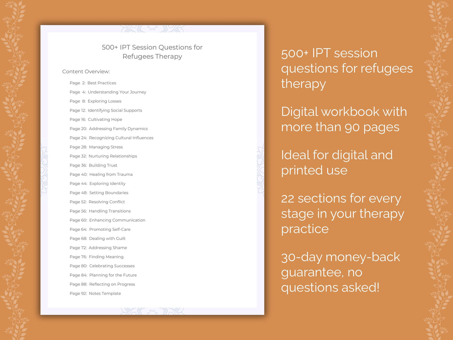 Refugees Interpersonal Therapy (IPT) Therapist Worksheets