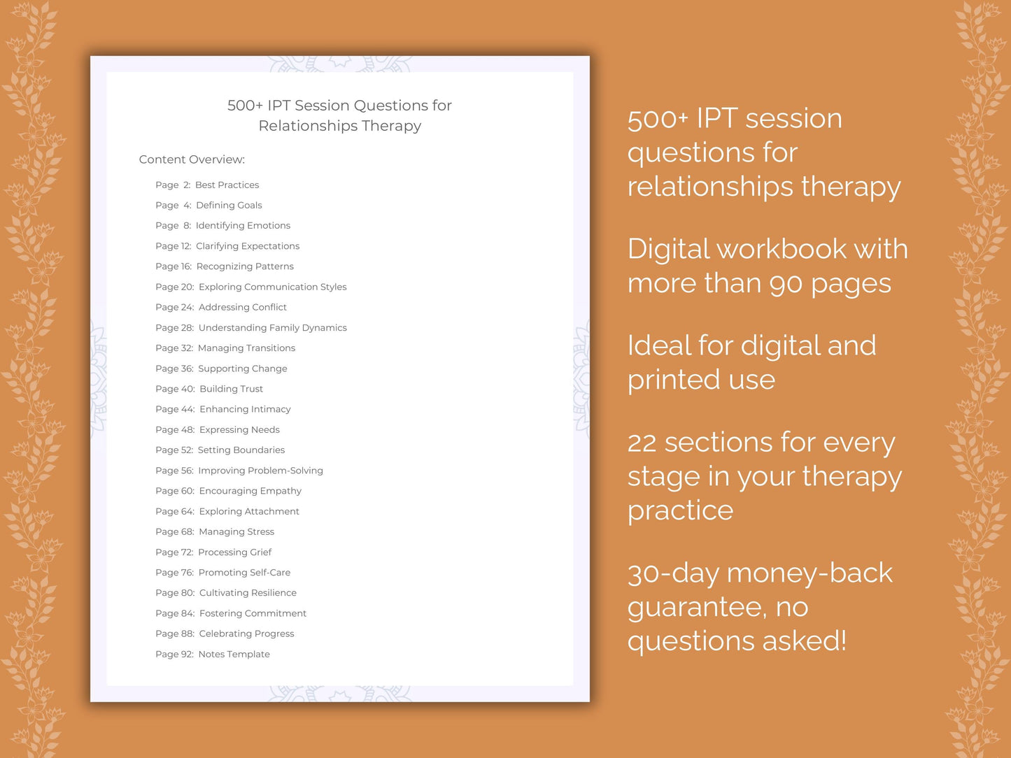 Relationships Interpersonal Therapy (IPT) Therapist Worksheets