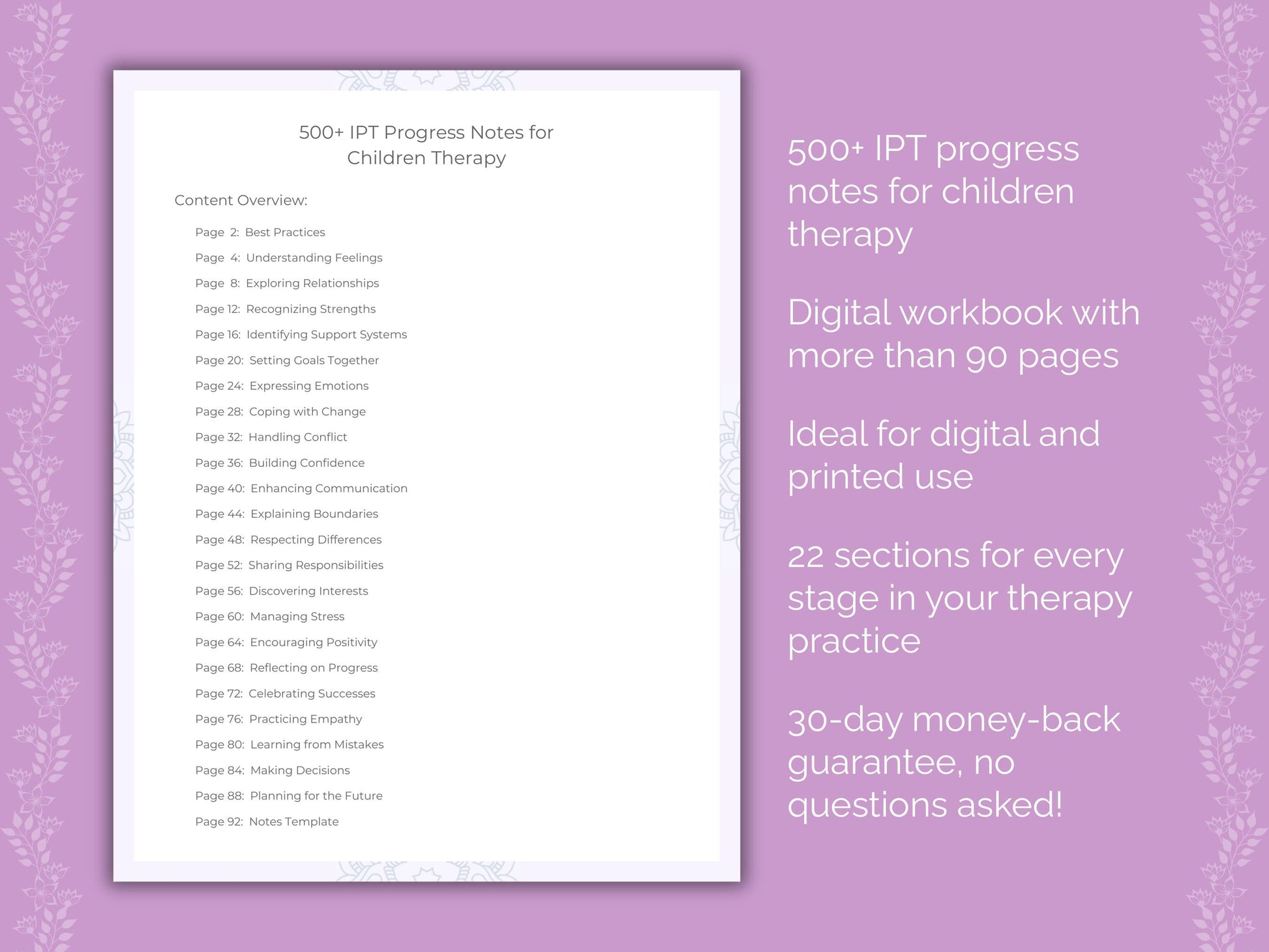 Children Interpersonal Therapy (IPT) Therapist Worksheets