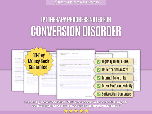 Conversion Disorder Interpersonal Therapy (IPT) Psychology Workbooks