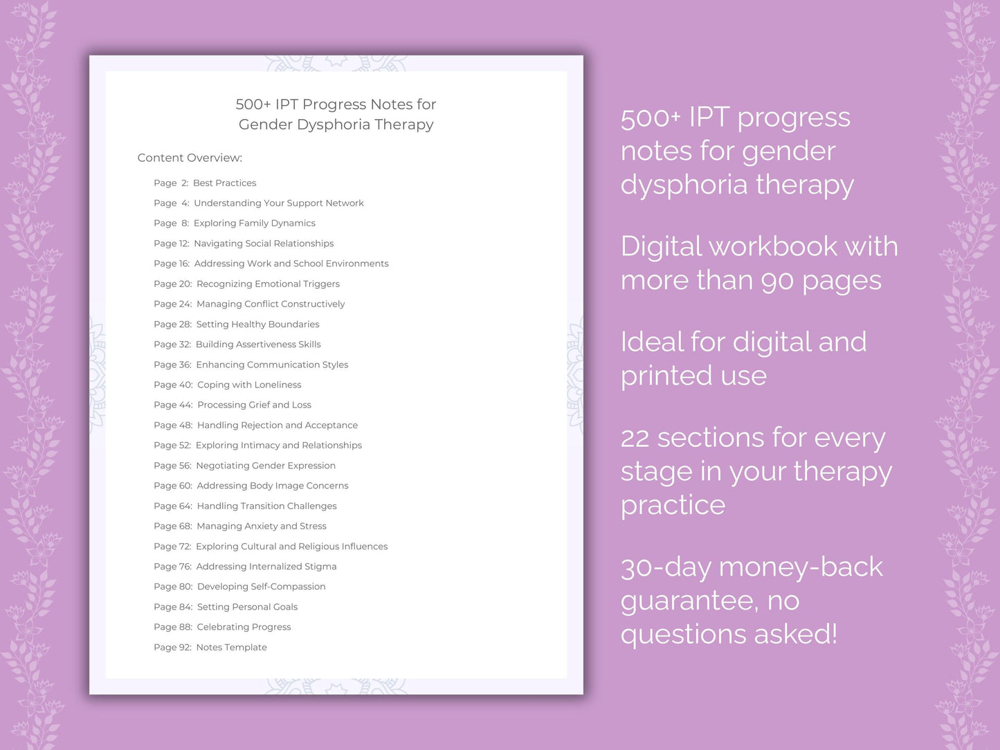 Gender Dysphoria Interpersonal Therapy (IPT) Therapist Worksheets