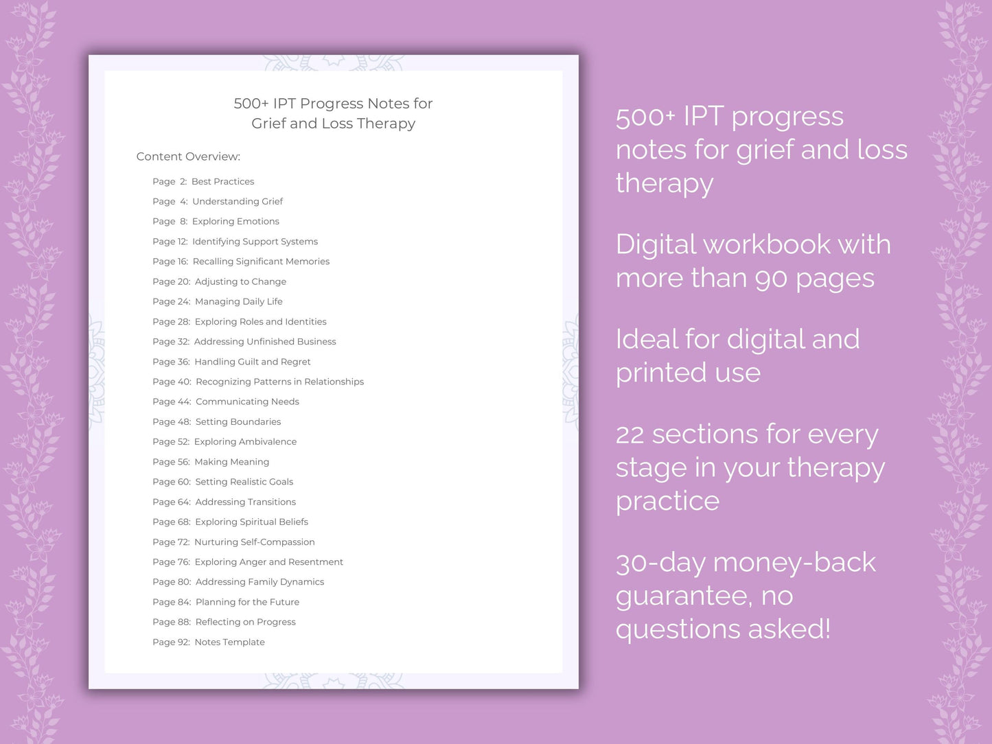 Grief and Loss Interpersonal Therapy (IPT) Therapist Worksheets