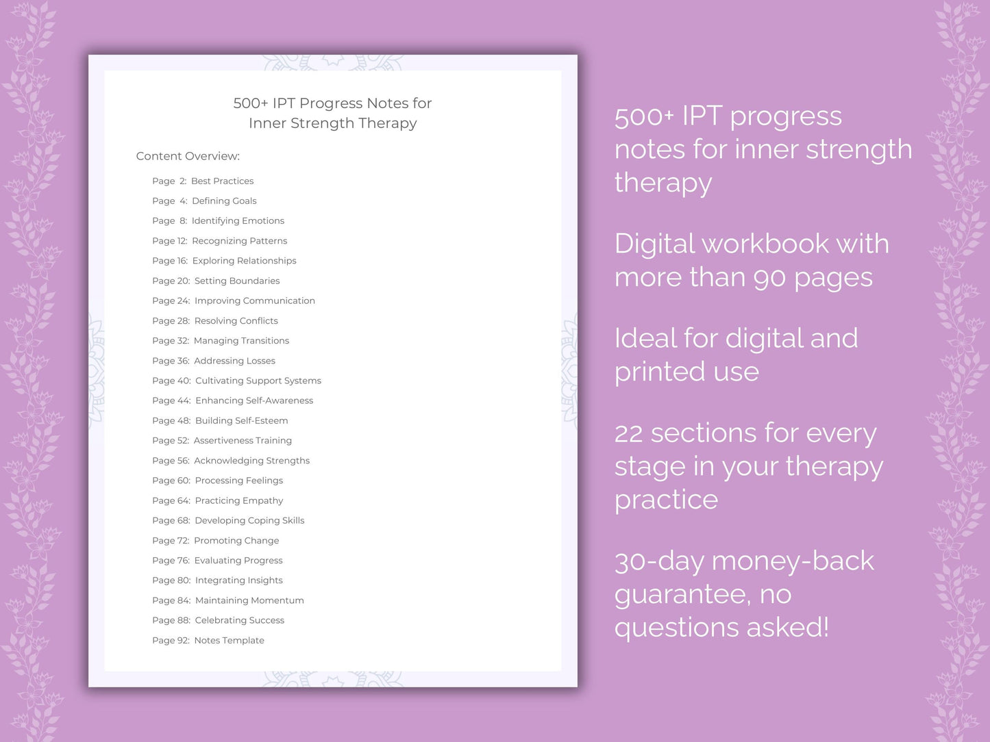 Inner Strength Interpersonal Therapy (IPT) Therapist Worksheets