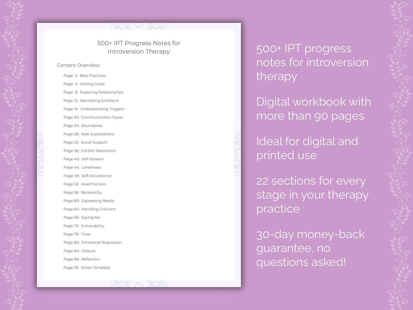 Introversion Interpersonal Therapy (IPT) Therapist Worksheets