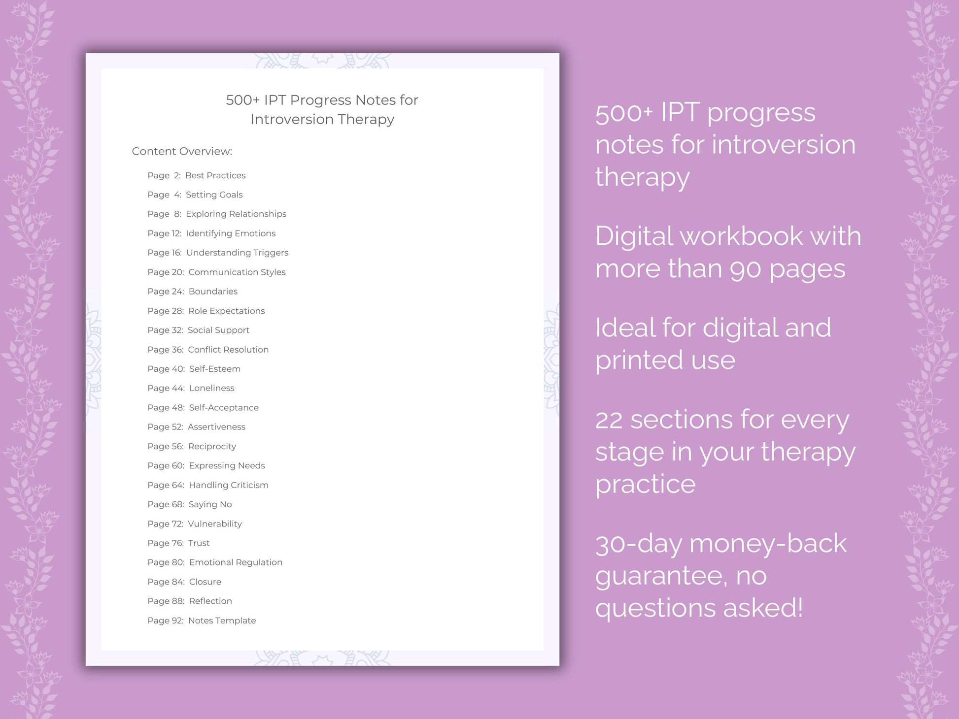 Introversion Interpersonal Therapy (IPT) Therapist Worksheets
