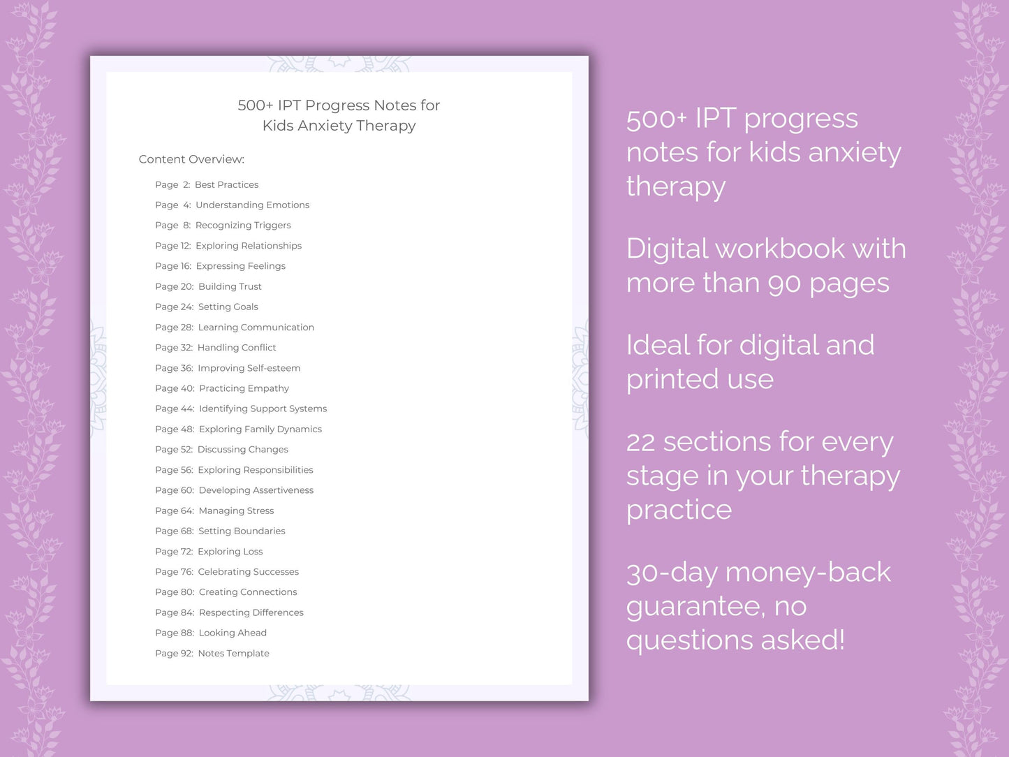 Kids Anxiety Interpersonal Therapy (IPT) Therapist Worksheets
