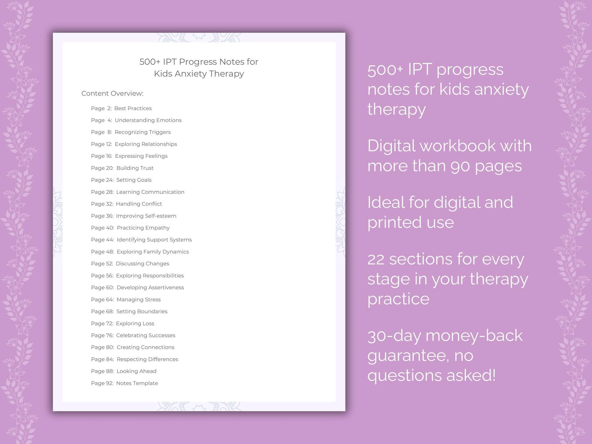 Kids Anxiety Interpersonal Therapy (IPT) Therapist Worksheets