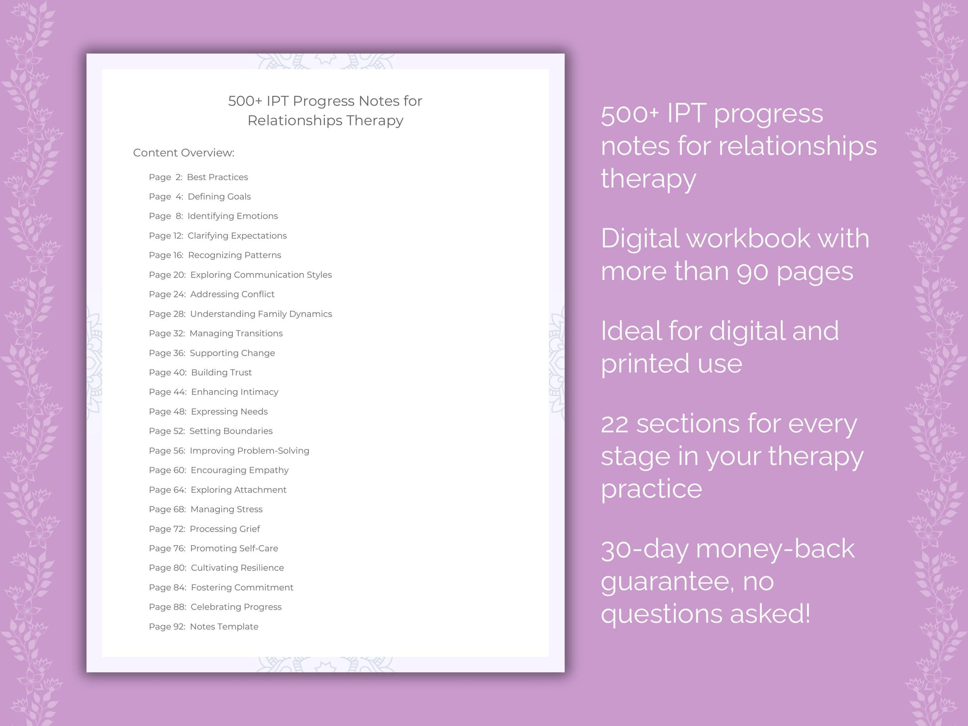 Relationships Interpersonal Therapy (IPT) Therapist Worksheets