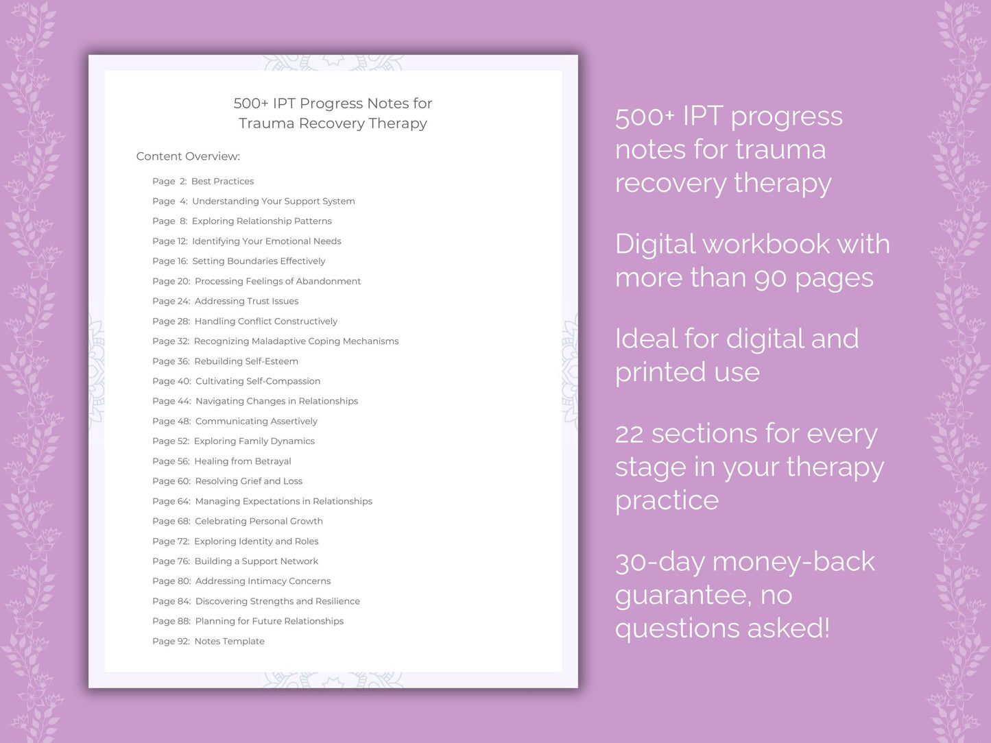 Trauma Recovery Interpersonal Therapy (IPT) Therapist Worksheets