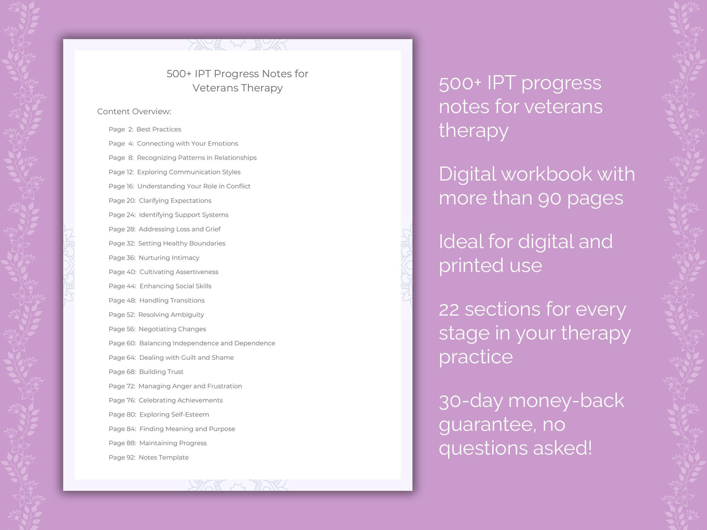 Veterans Interpersonal Therapy (IPT) Therapist Worksheets