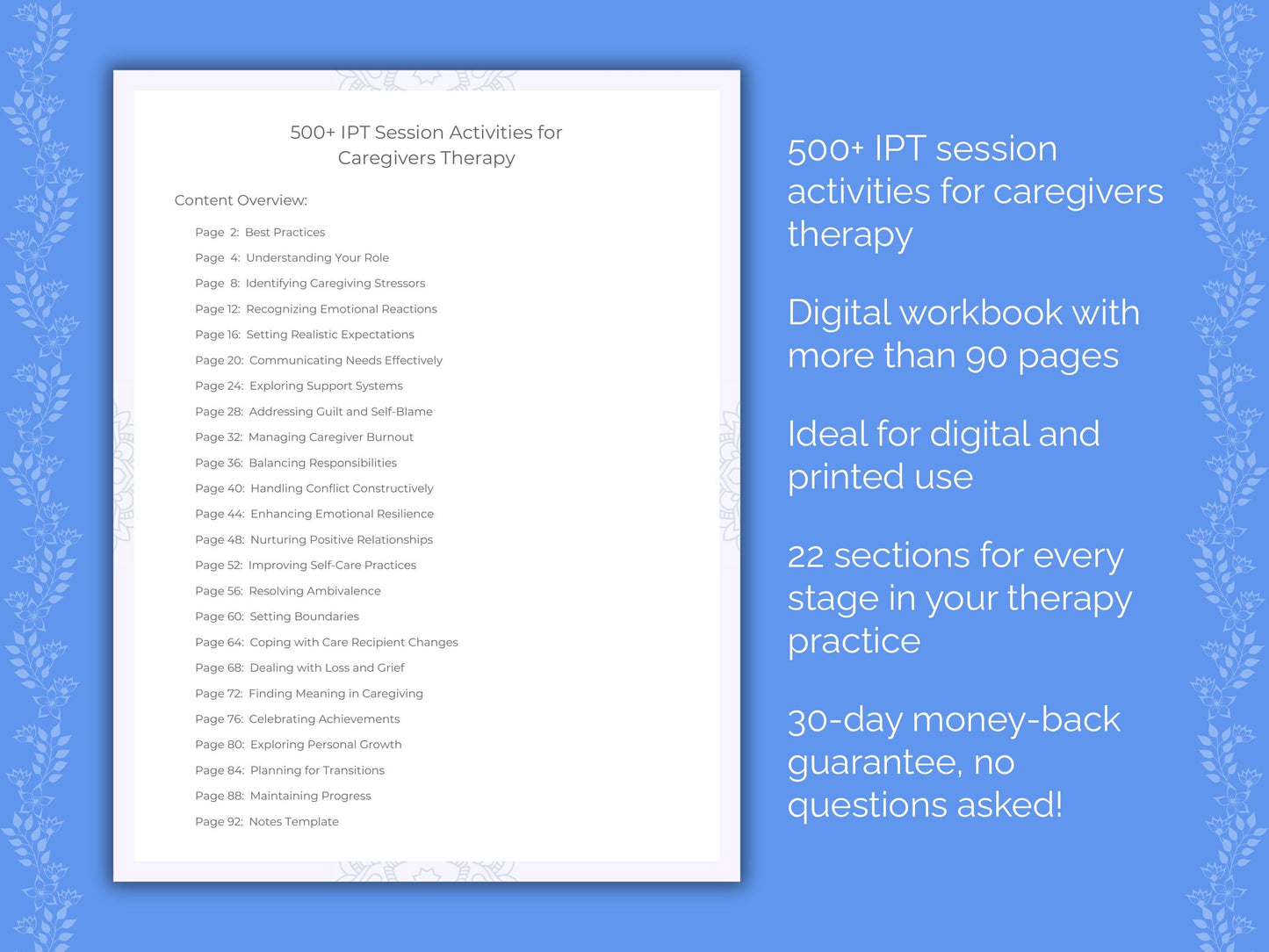 Caregivers Interpersonal Therapy (IPT) Therapist Worksheets