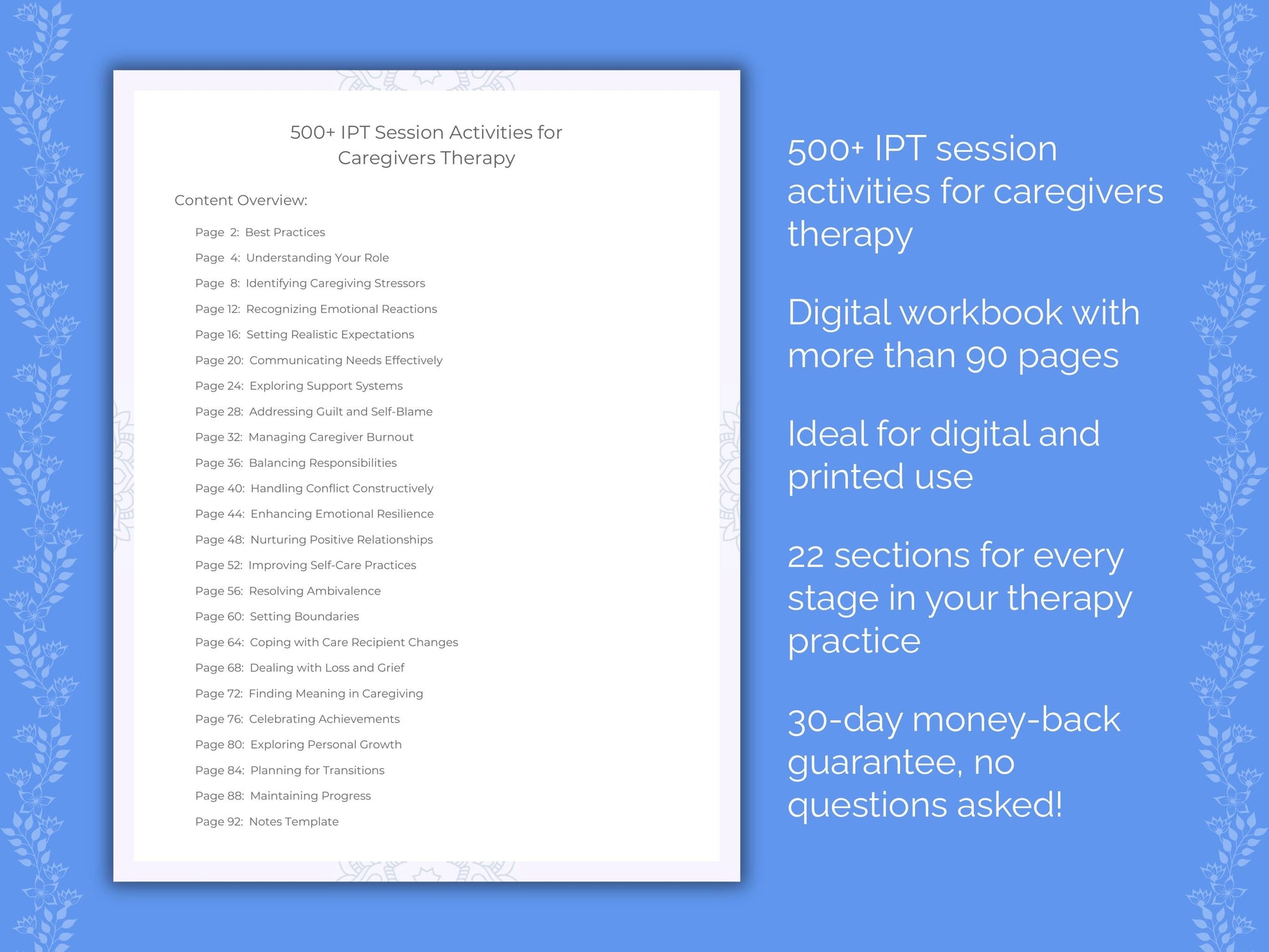 Caregivers Interpersonal Therapy (IPT) Therapist Worksheets