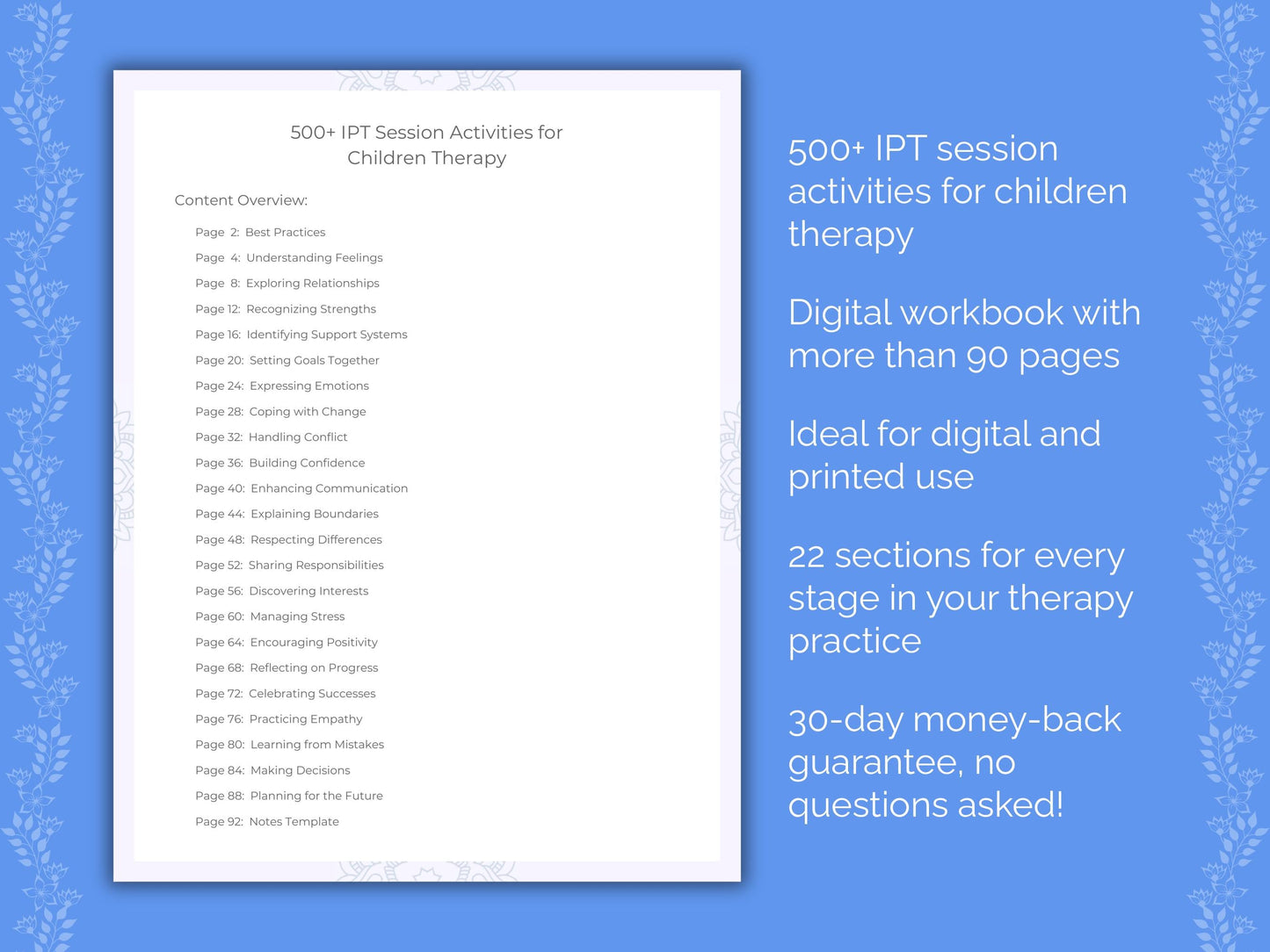 Children Interpersonal Therapy (IPT) Therapist Worksheets