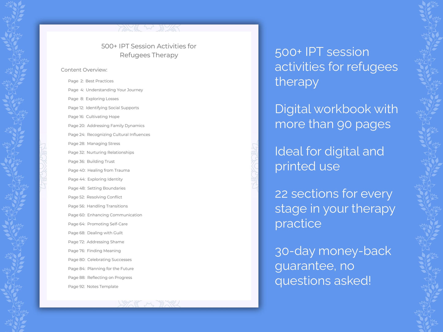 Refugees Interpersonal Therapy (IPT) Therapist Worksheets