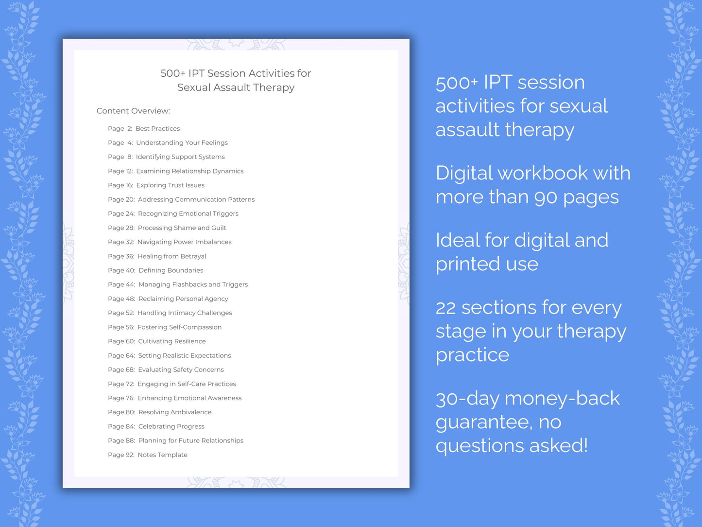 Sexual Assault Interpersonal Therapy (IPT) Therapist Worksheets