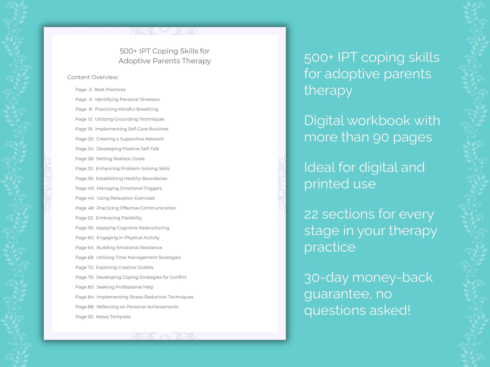 Adoptive Parents Interpersonal Therapy (IPT) Therapist Worksheets