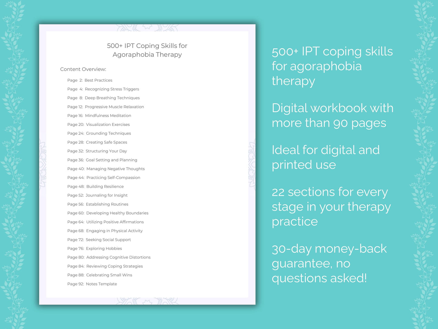 Agoraphobia Interpersonal Therapy (IPT) Therapist Worksheets