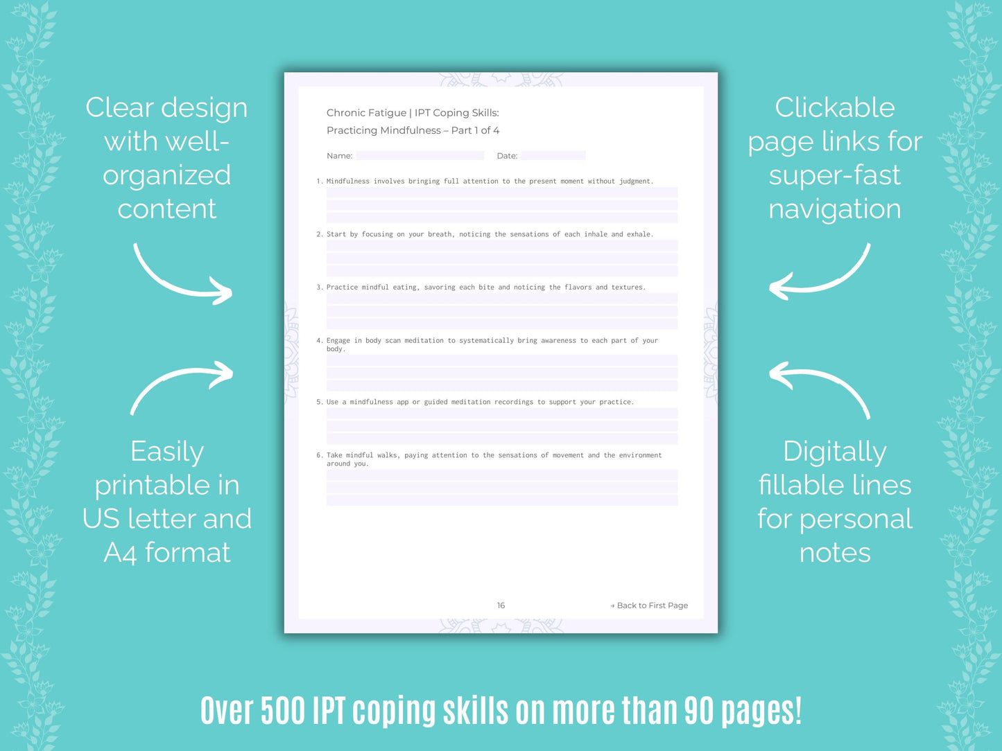 Chronic Fatigue Interpersonal Therapy (IPT) Counseling Templates