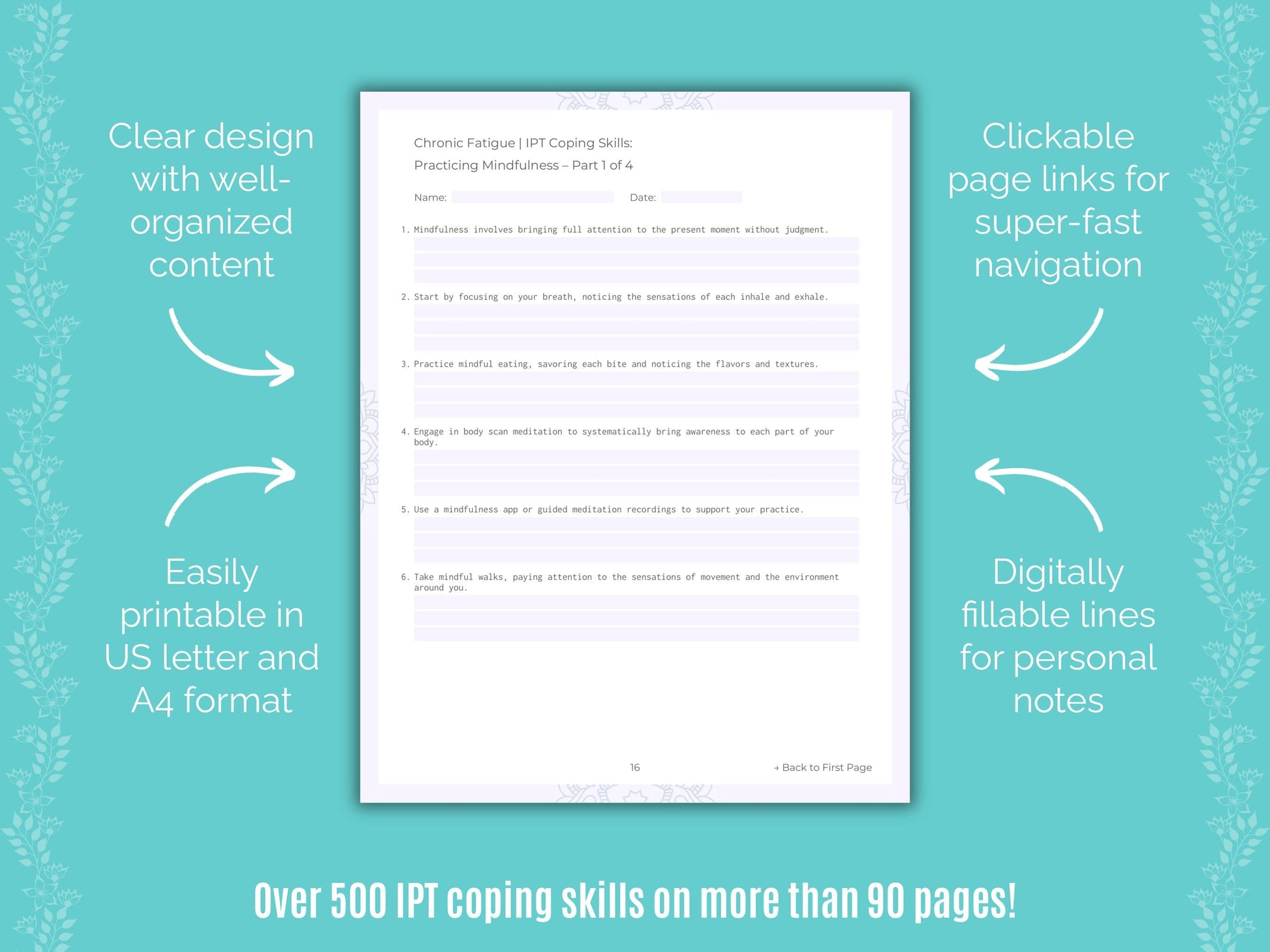 Chronic Fatigue Interpersonal Therapy (IPT) Counseling Templates