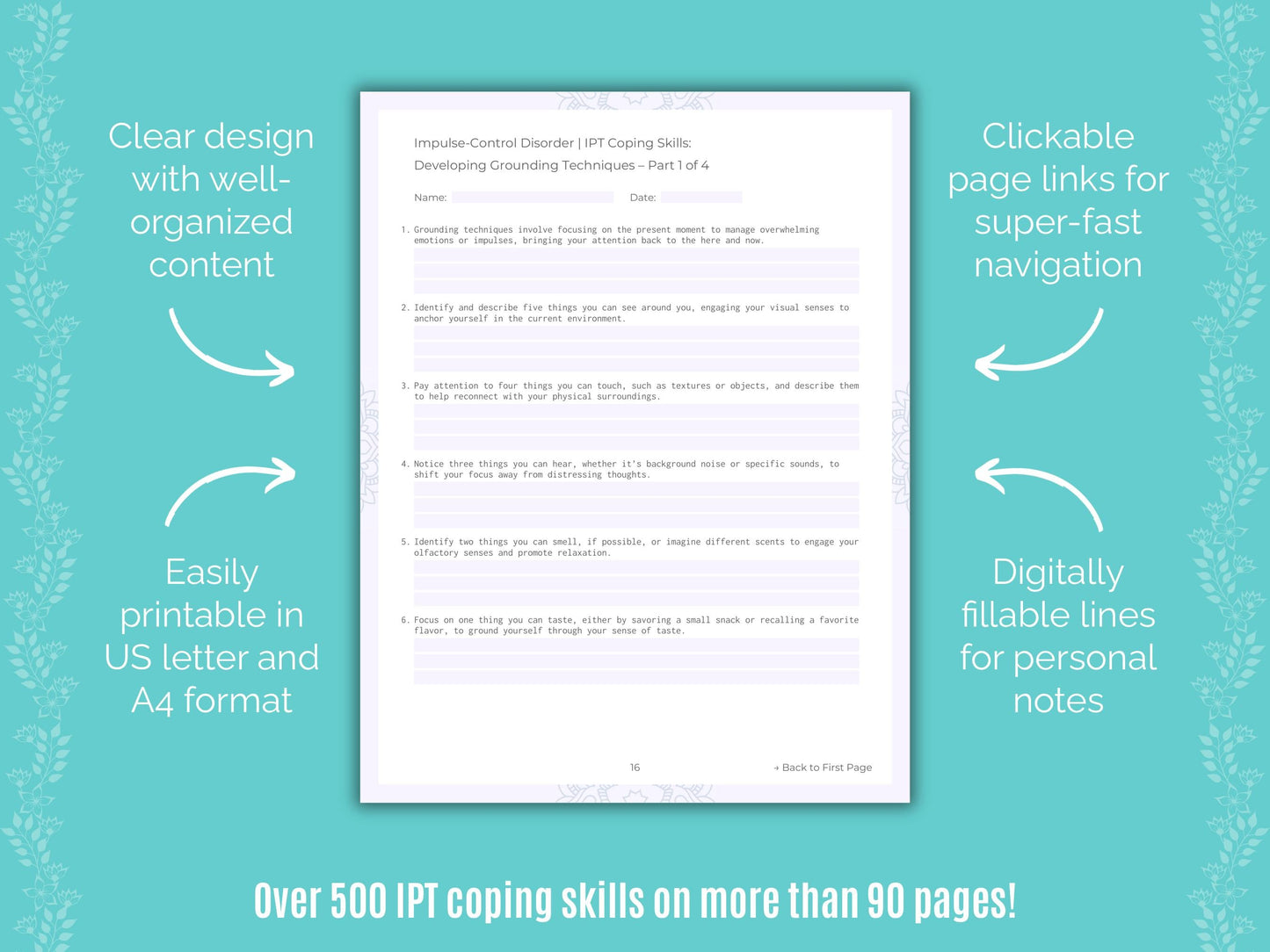 Impulse-Control Disorder (ICD) Interpersonal Therapy (IPT) Counseling Templates