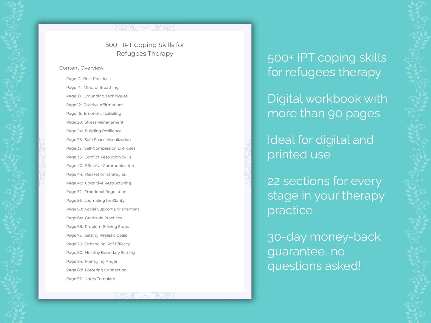 Refugees Interpersonal Therapy (IPT) Therapist Worksheets