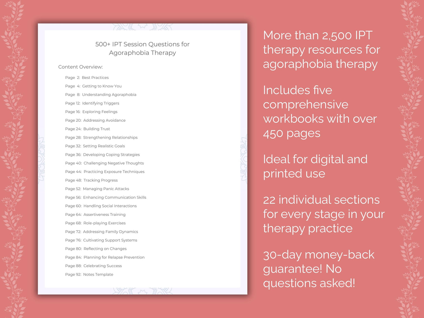 Agoraphobia Interpersonal Therapy (IPT) Therapist Worksheets