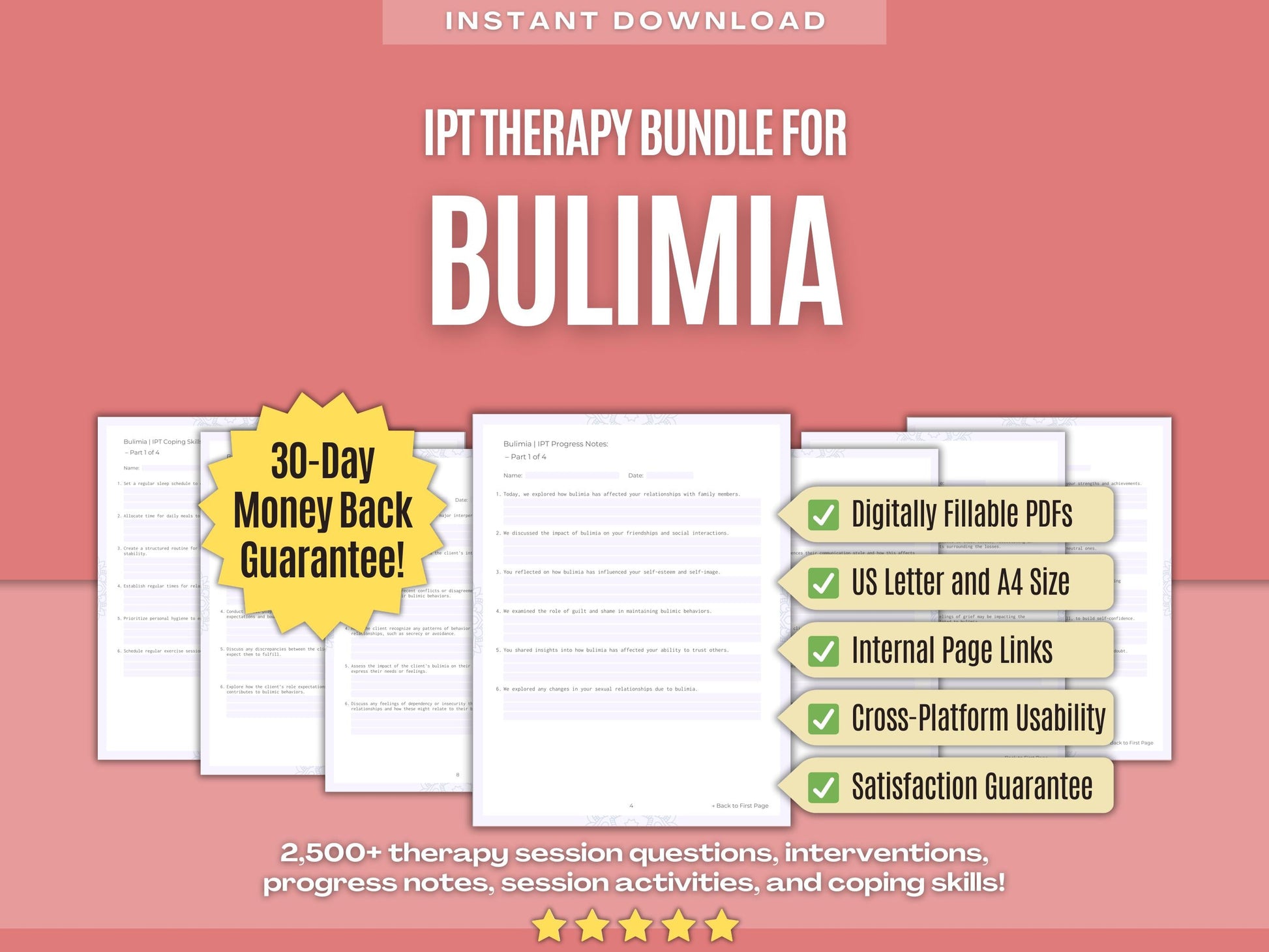 Bulimia Interpersonal Therapy (IPT) Psychology Workbooks