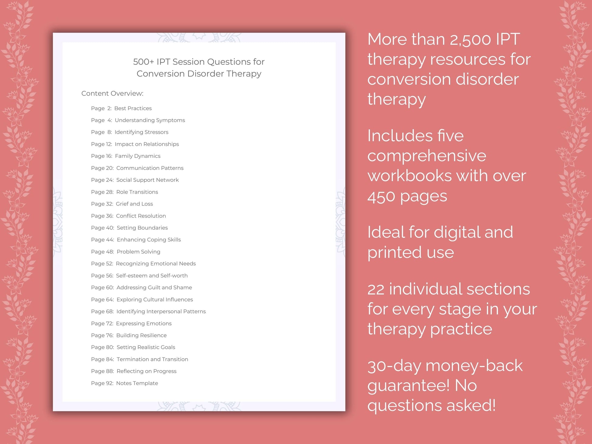 Conversion Disorder Interpersonal Therapy (IPT) Therapist Worksheets