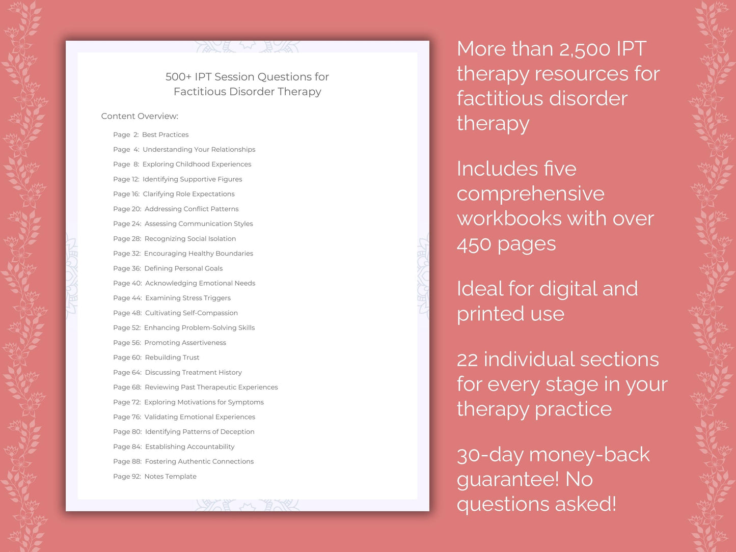 Factitious Disorder Interpersonal Therapy (IPT) Therapist Worksheets