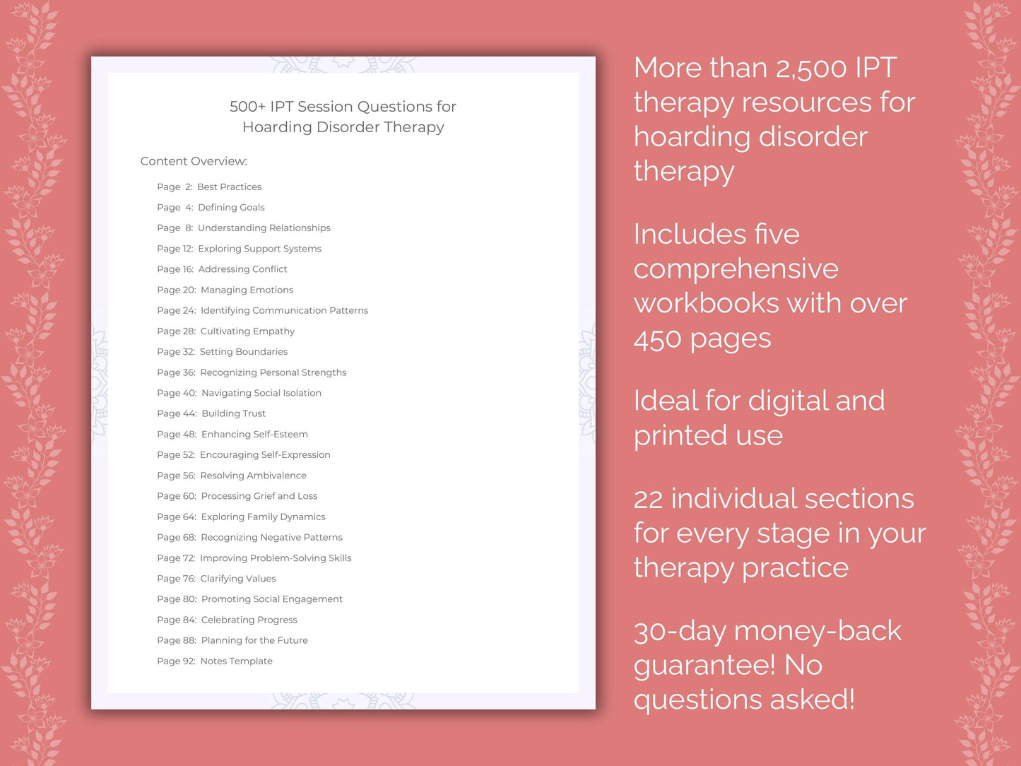 Hoarding Disorder Interpersonal Therapy (IPT) Therapist Worksheets