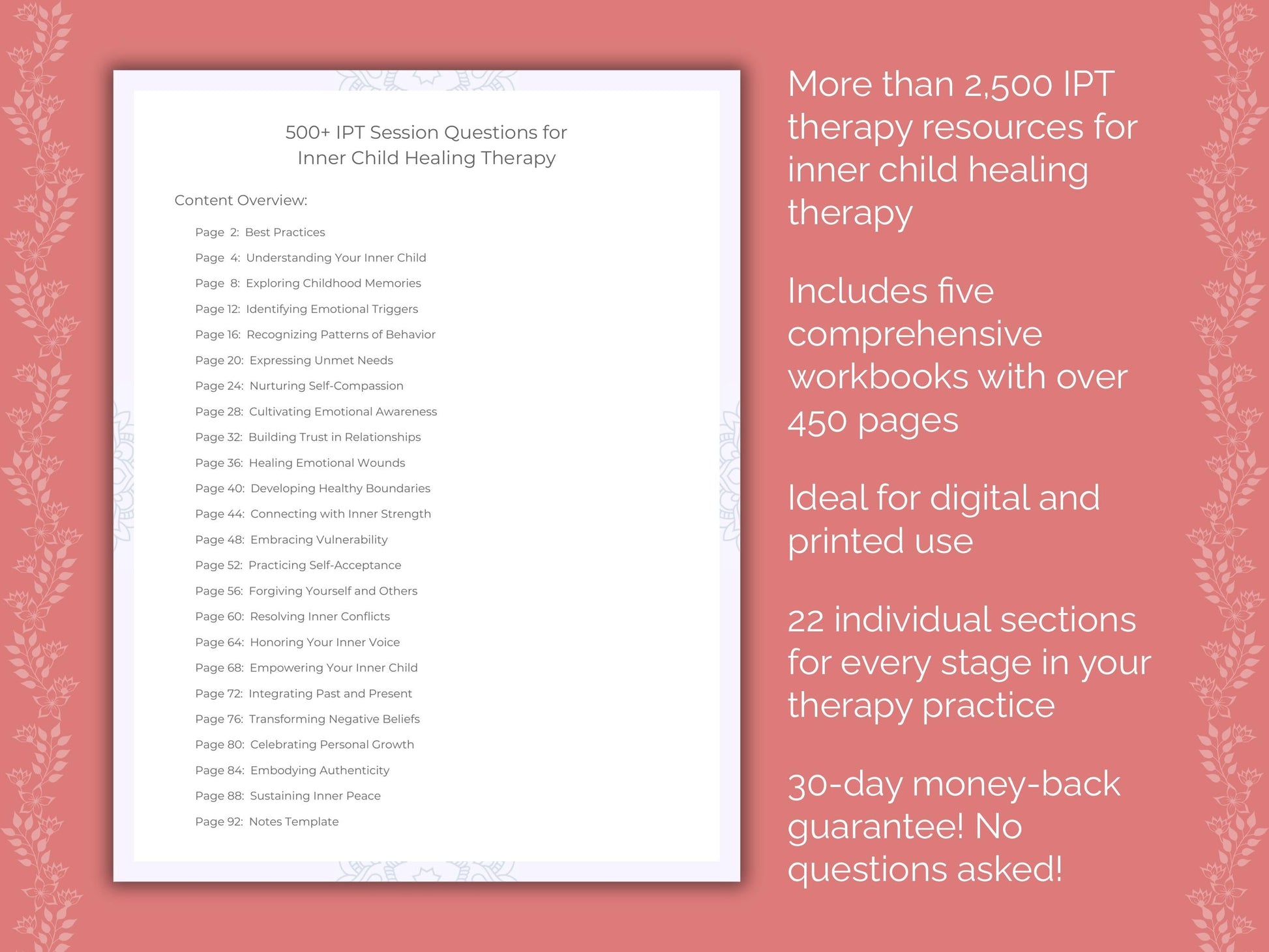 Inner Child Healing Interpersonal Therapy (IPT) Therapist Worksheets
