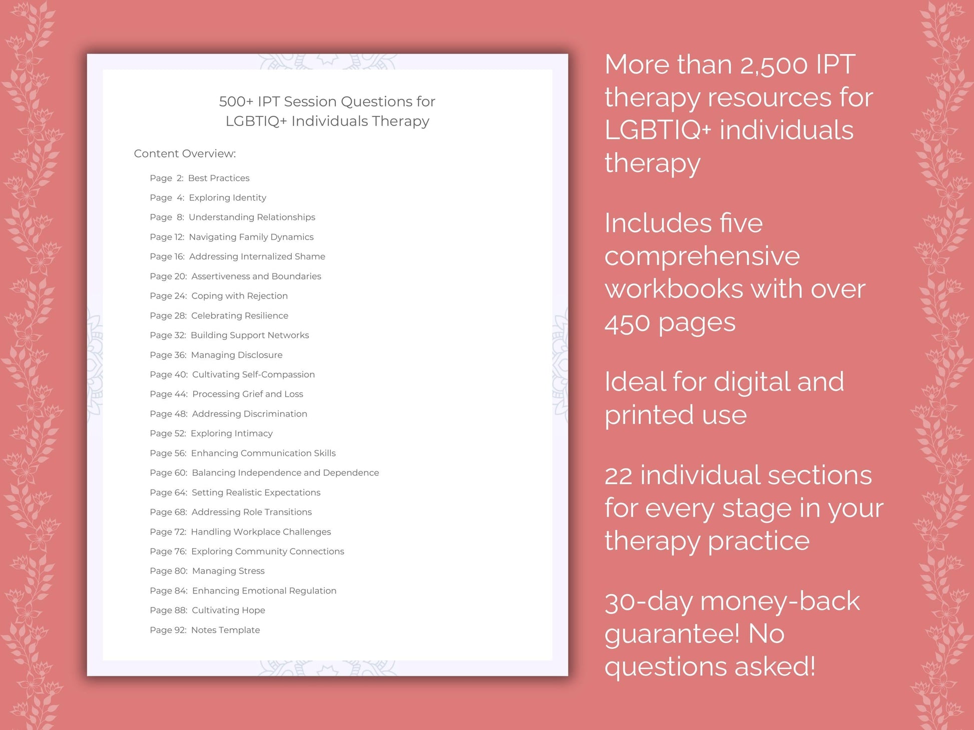 LGBTIQ+ Individuals Interpersonal Therapy (IPT) Therapist Worksheets