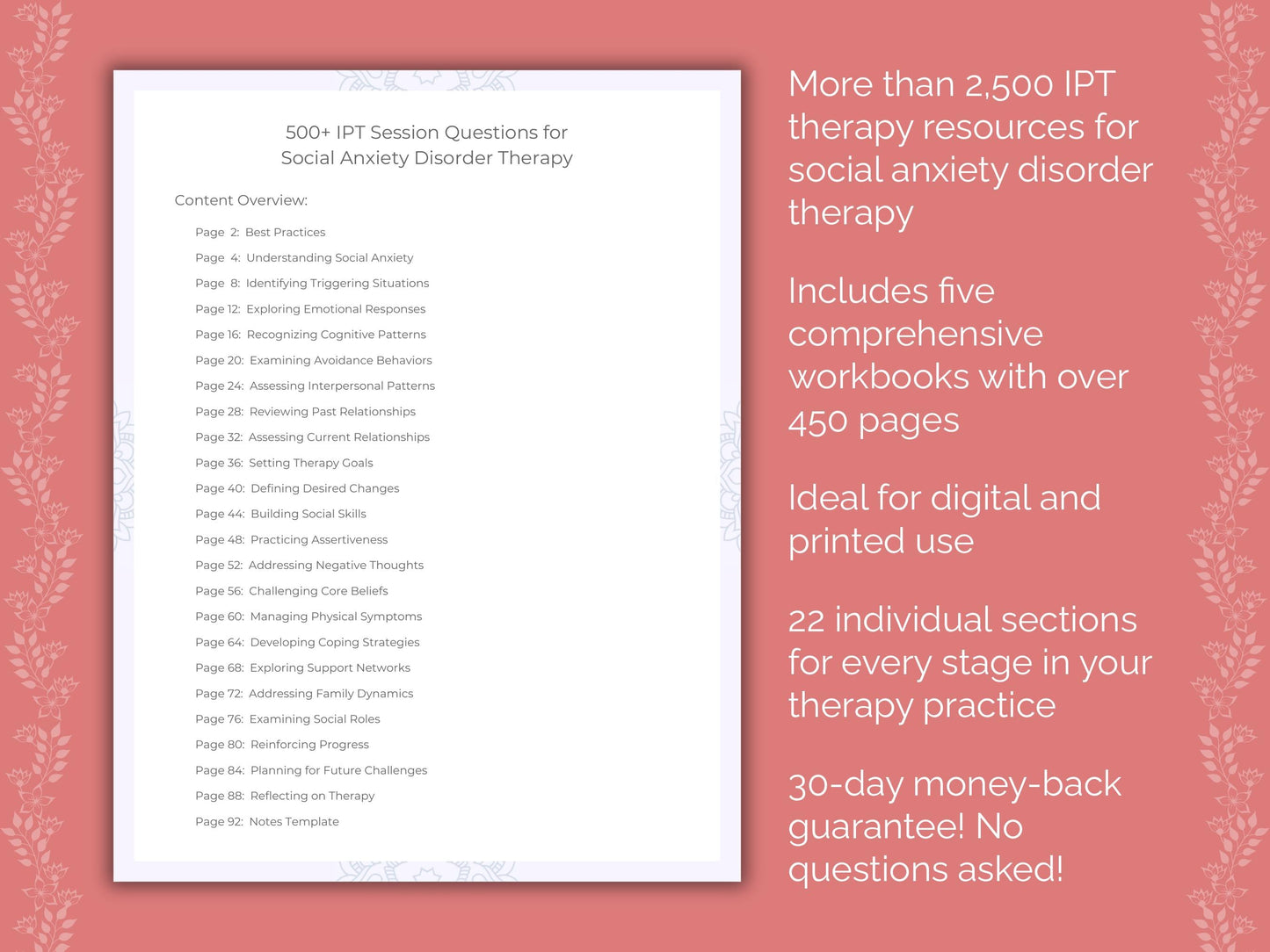 Social Anxiety Disorder Interpersonal Therapy (IPT) Therapist Worksheets