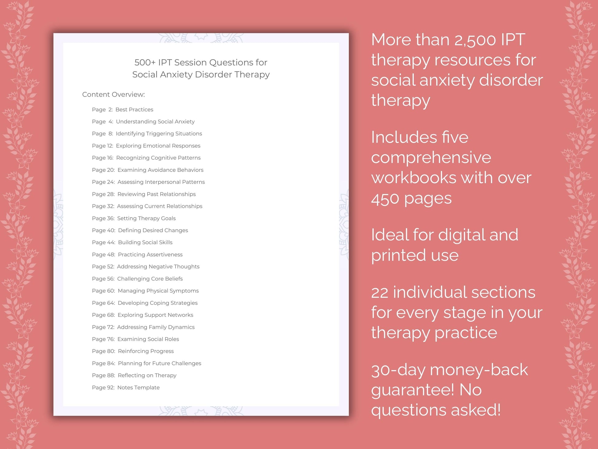 Social Anxiety Disorder Interpersonal Therapy (IPT) Therapist Worksheets