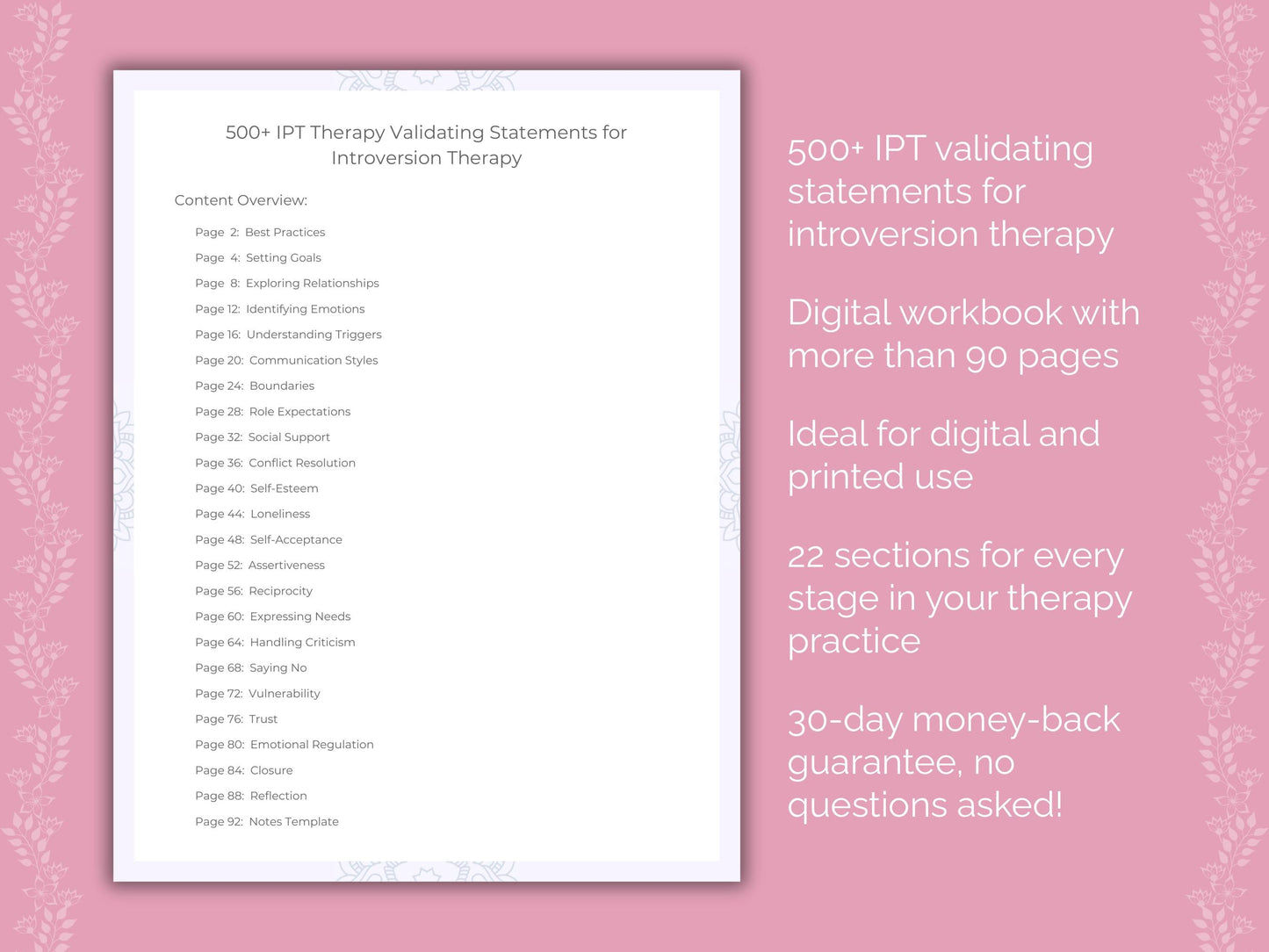 Introversion Interpersonal Therapy (IPT) Therapist Worksheets